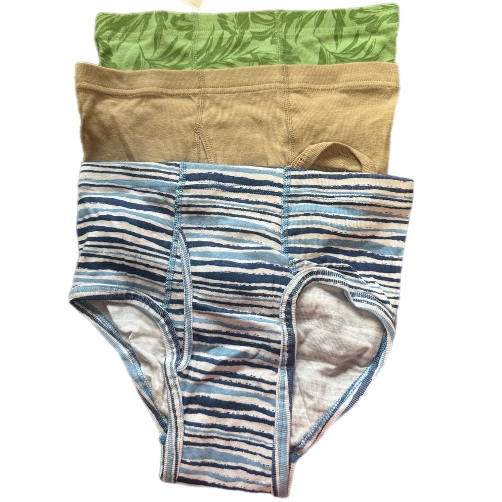 Hanes Briefs Kids XL Multicolor Excellent 100% Organic Cotton 3 Pack Underwear